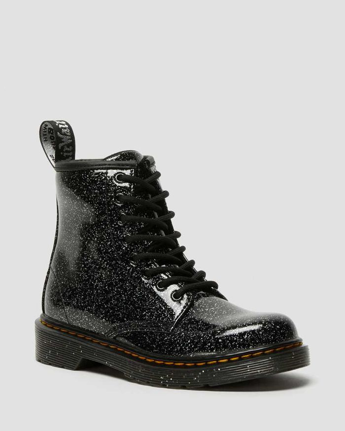 Dr Martens Støvler Barn Svart Junior 1460 Glitter Lace Up 9185THJMQ